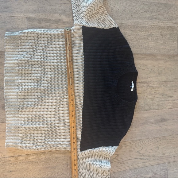 Z Supply Lyndon Sweater Long Sleeve Knit Oat Black Medium - Picture 3 of 5